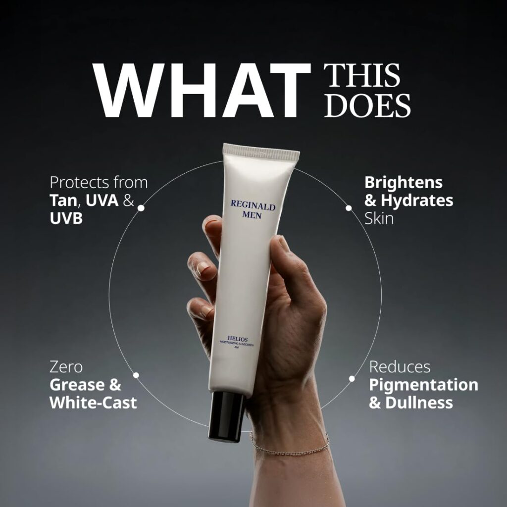 Lightweight sunscreen texture suitable for oily skin under makeup